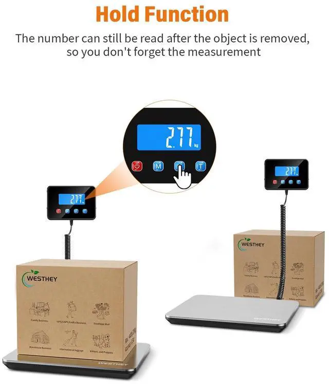 Alt view image 4 of 6 - Shipping Scale 0.5oz-440lb High Accuracy Postal Digital Weight Luggage Scale for Packages Warehouse Home Small Business Pet Food Mail