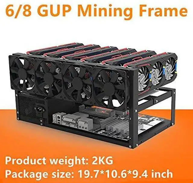 Alt view image 2 of 7 - 8GPU Mining Rig Frame, Steel Open Air Miner Mining Computer Frame Rig Case for Crypto Coin Currency Bitcoin ETH ETC ZEC Mining Accessories Tools - Frame Only, Fans & GPU is not Included
