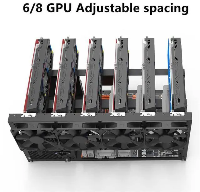Alt view image 4 of 7 - 8GPU Mining Rig Frame, Steel Open Air Miner Mining Computer Frame Rig Case for Crypto Coin Currency Bitcoin ETH ETC ZEC Mining Accessories Tools - Frame Only, Fans & GPU is not Included