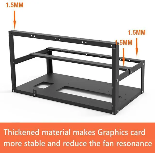 Alt view image 6 of 7 - 8GPU Mining Rig Frame, Steel Open Air Miner Mining Computer Frame Rig Case for Crypto Coin Currency Bitcoin ETH ETC ZEC Mining Accessories Tools - Frame Only, Fans & GPU is not Included