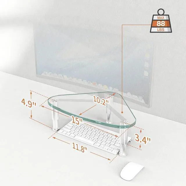 Alt view image 6 of 7 - 2 Pack Computer Monitor Riser | Triangle Desktop Universal Corner Stand for Computer Monitor & Laptop HD01T-203