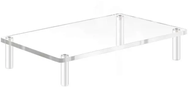 Main image of Acrylic Monitor Stand Riser, Clear Computer Monitor Riser, Desktop Organizer Stand for Office Accessories, Printer, Notebook, and All Flat Screen Display, Ergonomic Monitor Riser Stand