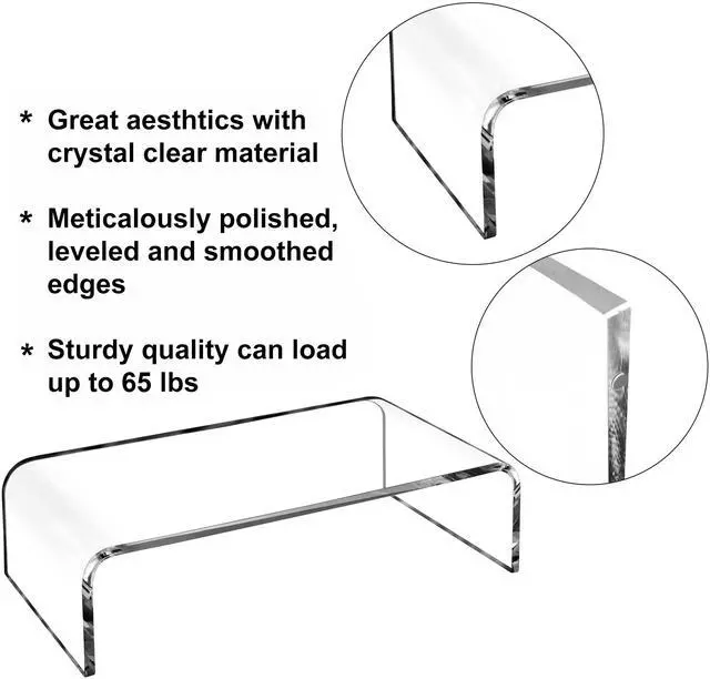Alt view image 7 of 7 - Premium Acrylic Clear Monitor Stand Laptop/PC/Multimedia Monitor Riser for Home Office
