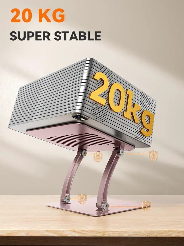 Alt view image 5 of 6 - Tablet Holder Stand, Dual Rod Adjustable Aluminum Desktop Stand, Compatible with 4.7-16.9" iPads, Surface Tablets, Portable Monitor, Kindle and More (Rose Gold)