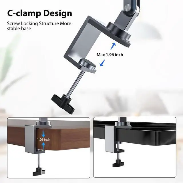 Alt view image 7 of 7 - Tablet Stand for Desk, Aluminum Alloy Foldable Tablet Arm Mount Holder Compatible with iPad 10/9th, iPad 13/12.9/11" M3 M4 M5 Pro Air, For Samsung Galaxy Tab & More 7-15.6" Tab Portable Monitor