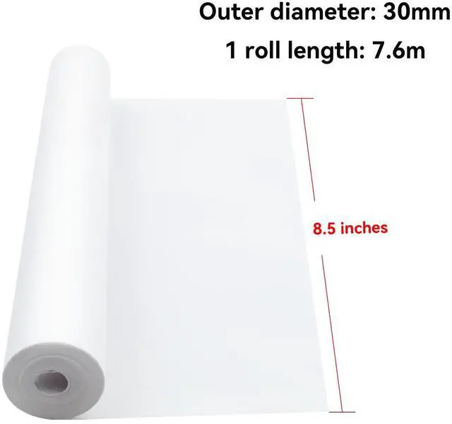 Alt view image 3 of 7 - 6 Rolls-162 Sheets US Letter Size Quick-dry Thermal Paper (8.5''x11'',7.6m long) for portable printer,thicker brighter and the font is clearer to make the printing quality better, (1 roll-27 Sheets)
