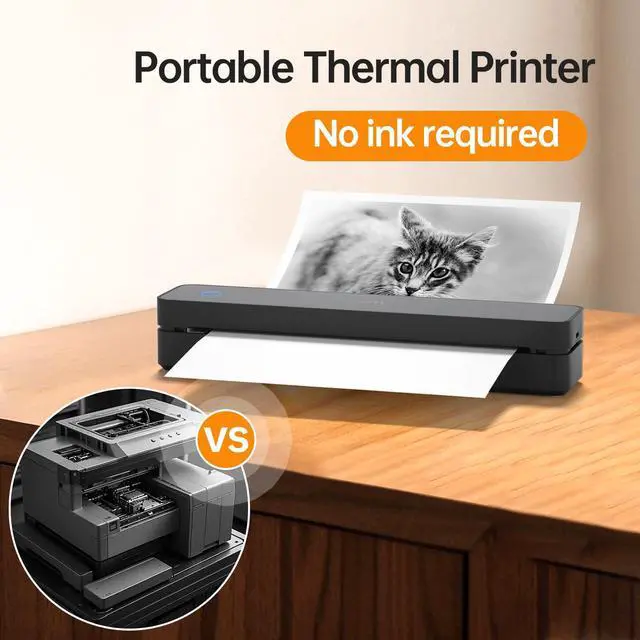 Alt view image 5 of 6 - Portable Printer Wireless for Travel, Thermal Inkless Printer for Home Use, Come with Carry Case& 200 Sheets Thermal Paper, Support 8.5x11 US Letter&A4 Thermal Paper, Compatible with Phone Laptop