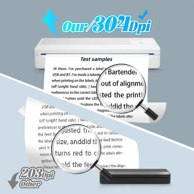 Alt view image 6 of 7 - P83 Portable Printers Wireless for Travel, A4 Portable Thermal Printer, Mobile Inkless Printer Compatible with Phone & Laptop, Supports 8.5 x 11 US Letter for Car School Office Home Use, White