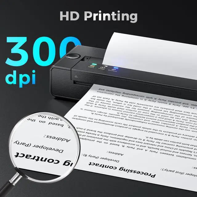 Alt view image 7 of 7 - Portable Printers Wireless for Travel, Inkless Thermal Small Bluetooth Printer for Home Use & Business, Support 8.5" X 11" US Letter Size, Compatible with iPhone Laptop