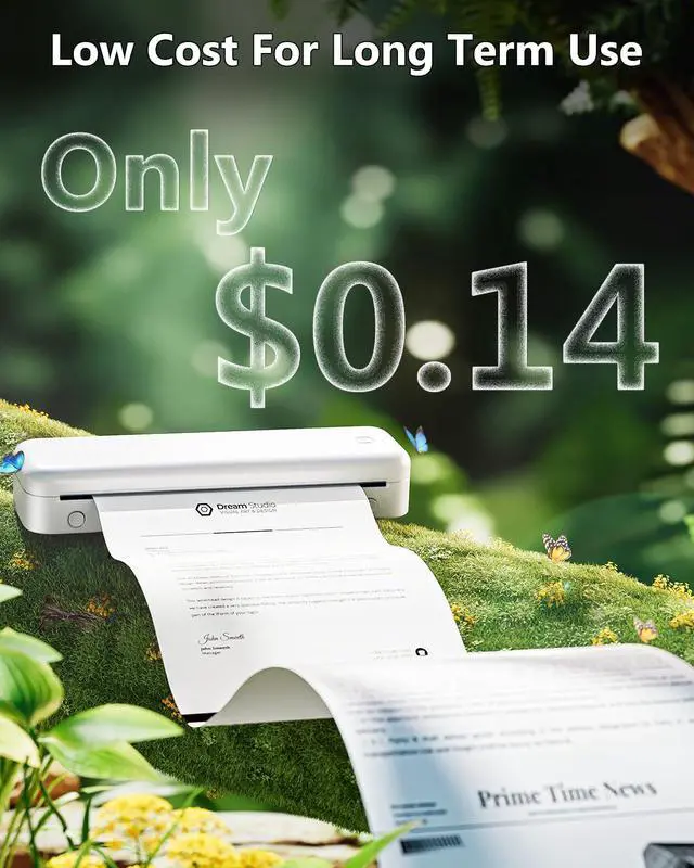 Alt view image 4 of 7 - Upgraded Portable Printer, Bluetooth Thermal Printer, Wireless Inkless Printer Support 8.5" X 11" US Letter & A4 Thermal Paper for Office, Home, Travel, Compatible with Phone & PC, White