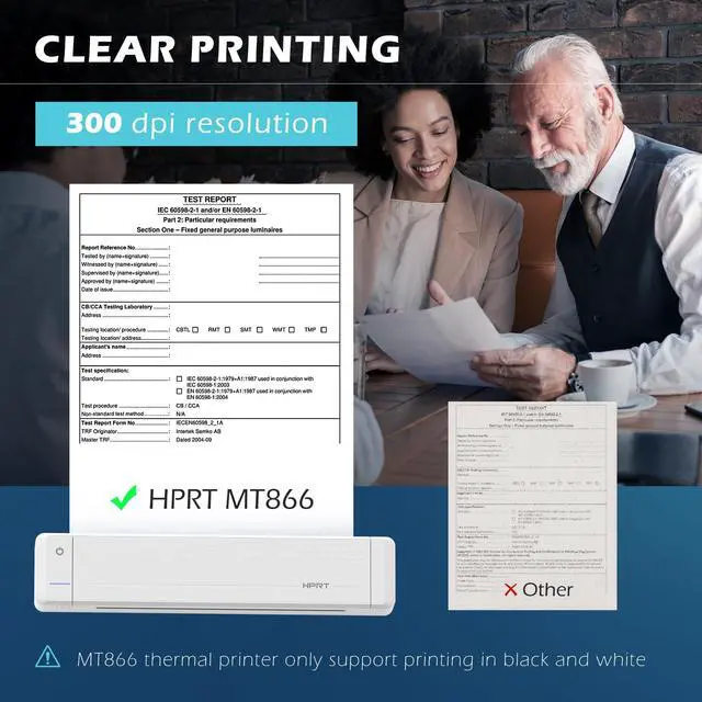 Alt view image 5 of 7 - Portable Printer Wireless Bluetooth Connection MT866 Thermal Inkless Mobile Support 8.5'' X 11'' US Letter and Tattoo Stencil, Compatible with iOS/Android/PC, Includes 10pcs Transfer Paper