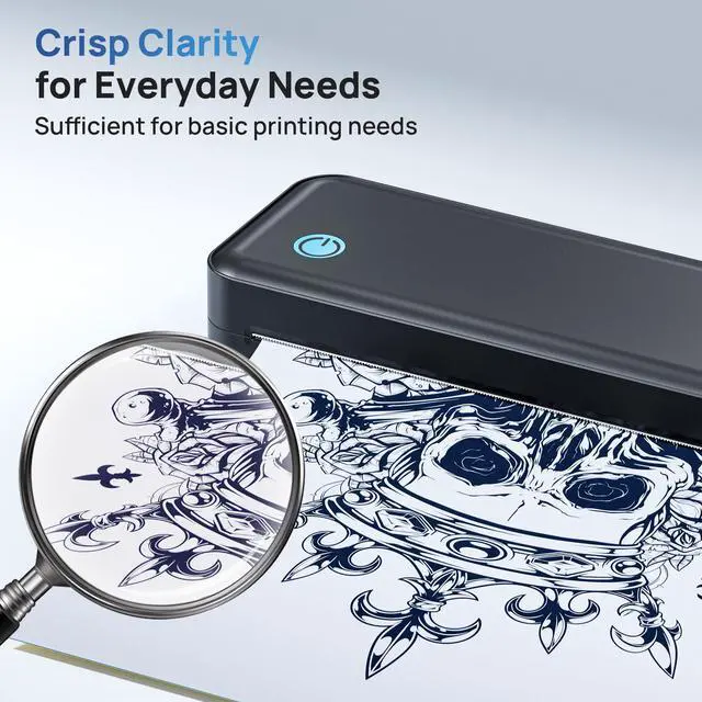 Alt view image 3 of 7 - Portable Printers, D820 Wireless Bluetooth Printers Support 2" to 8.5" Width Thermal Paper & 8.5"x11" US Letter Size, Receipt Printers for Home Use Suitable for Phone & PC (Black) 1 Pack