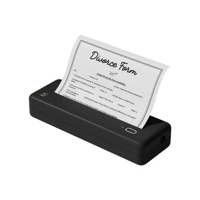 Alt view image 2 of 7 - Wireless Portable Printer - Bluetooth Thermal Printer for Travel, Mobile Office, School, Home Compatible with iOS Android,Black