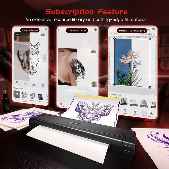 Alt view image 5 of 7 - Portable Printers Wireless for Travel Compatible with Phone & Pad, Bluetooth Small Mobile Compact Printer for Phone Laptop, Support 8.5'' x 11'' US Letter & A4 Thermal