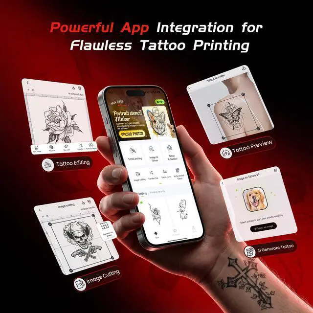 Alt view image 7 of 7 - Portable Printers Wireless for Travel Compatible with Phone & Pad, Bluetooth Small Mobile Compact Printer for Phone Laptop, Support 8.5'' x 11'' US Letter & A4 Thermal