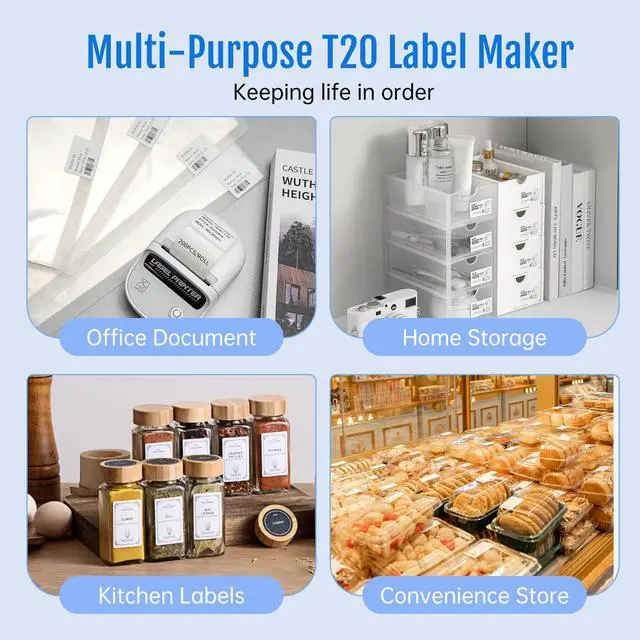 Alt view image 4 of 7 - Mini Sticker Printer, Portable Thermal Printer with 1 Roll Sticker Paper, Inkless Sticker Maker, Bluetooth Label Printer for Study Notes,Lists,Pictures,DIY Creations, Printers for Home Use, White