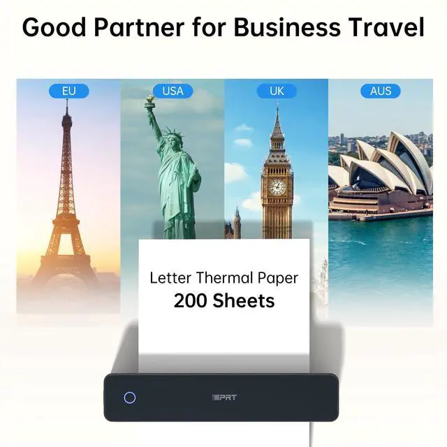 Alt view image 2 of 6 - MT610 M08F A40 Thermal Paper 8.5 x 11 for M08F-Letter, M832, M834, A285M, A80, A81, PR20, & Most Letter Thermal Portable Printers, HPRT iDPRT PRT MT610 Paper 100 Sheets
