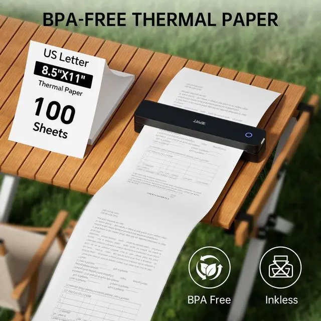 Alt view image 6 of 6 - MT610 M08F A40 Thermal Paper 8.5 x 11 for M08F-Letter, M832, M834, A285M, A80, A81, PR20, & Most Letter Thermal Portable Printers, HPRT iDPRT PRT MT610 Paper 100 Sheets