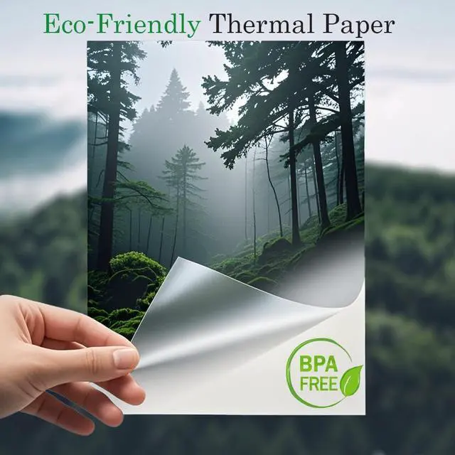Alt view image 6 of 7 - Thermal Printer Paper 8.5 x 11,Thermal Printing Paper Compatible with Portable Printer M08F-Letter, M832, M834, MT800,100 Sheets