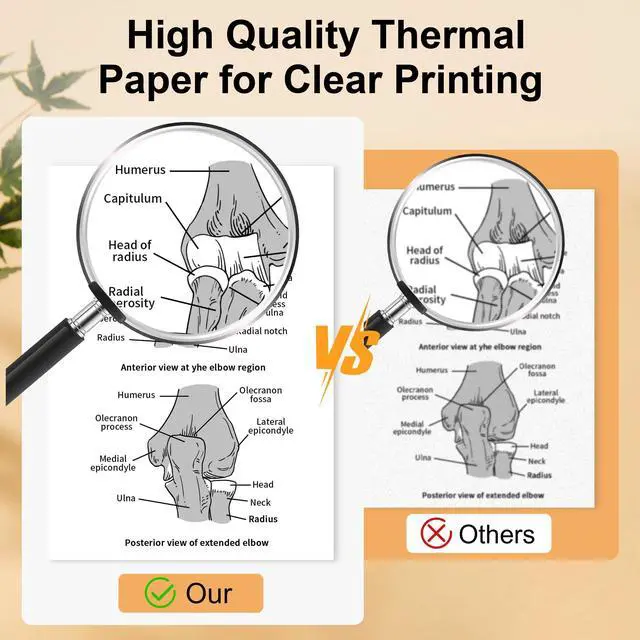 Alt view image 3 of 7 - 4 Rolls 8.5'' x 11'' Portable Printer Thermal Paper, US Letter Size Thermal Roll Paper Compatible with M832D M832 M834 M835 M836 A285M A282M A281M Portable Printer