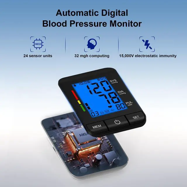 Alt view image 2 of 7 - Automatic Upper Arm Blood Pressure Monitor for Home Use with 9-17in & 13-21in L/XL/Extra Large Cuff, Eligible, Accurate Portable Fit Big Arms BP Machine