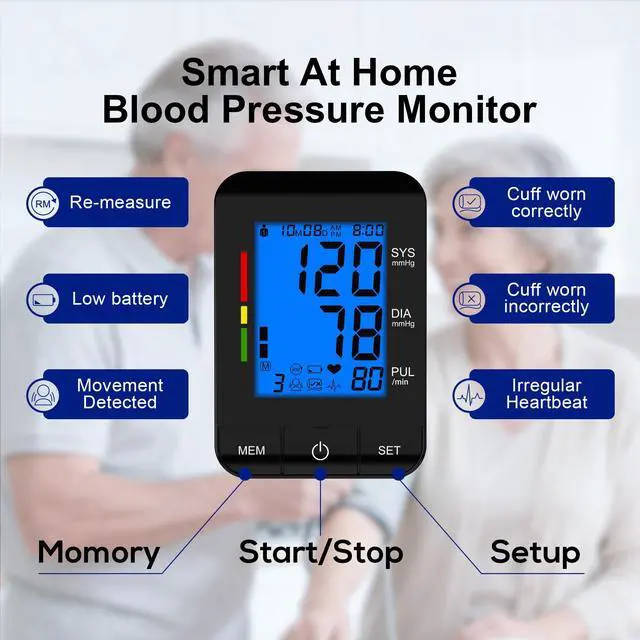 Alt view image 5 of 7 - Automatic Upper Arm Blood Pressure Monitor for Home Use with 9-17in & 13-21in L/XL/Extra Large Cuff, Eligible, Accurate Portable Fit Big Arms BP Machine