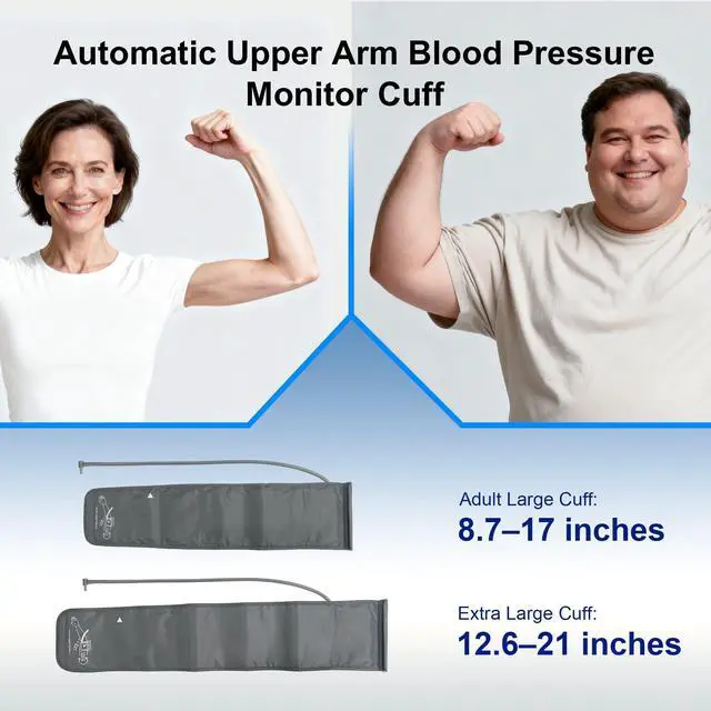 Alt view image 4 of 7 - Automatic Upper Arm Blood Pressure Monitor for Home Use with 9-17in & 13-21in L/XL/Extra Large Cuff, Eligible, Accurate Portable Fit Big Arms BP Machine