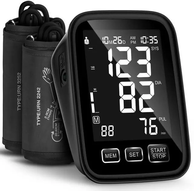 Main image of Blood Pressure Machine for Home Use - 9"-17" M/L & 13"-21" XL Cuffs, 2 Size Cuffs Medium/Large and Extra Large, Accurate Digital Automatic Upper Arm BP Monitor, Large Backlit Display, 2-User Mode