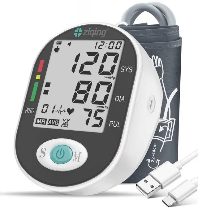 Main image of Blood Pressure Monitor, Bp Machine with Large Upper Arm Cuff of 8.7-17.3 Inches, Large Screen, Total 198 Memories for 2 Users(Black+White)-FSA&HSA Eligible