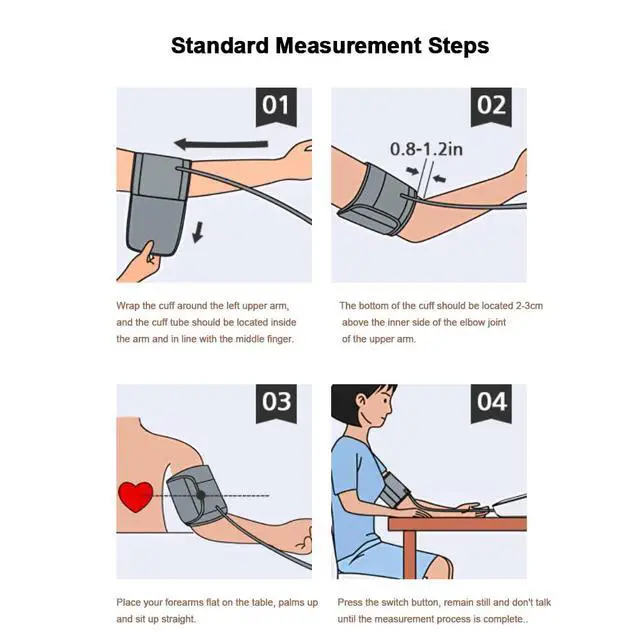 Alt view image 7 of 7 - Blood Pressure Monitor, Bp Machine with Large Upper Arm Cuff of 8.7-17.3 Inches, Large Screen, Total 198 Memories for 2 Users(Black+White)-FSA&HSA Eligible