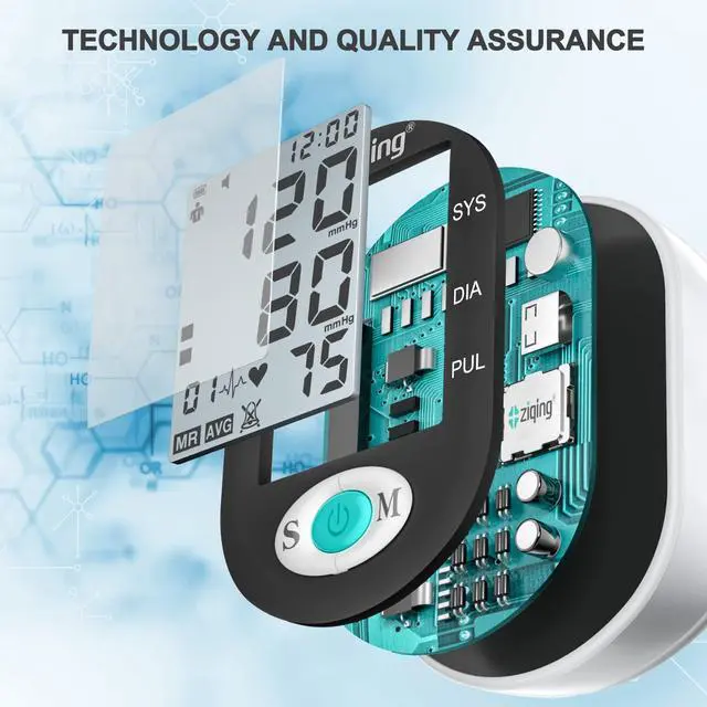 Alt view image 4 of 5 - Blood Pressure Monitor, Bp Monitor with 2 Cuffs, The Universal and Extra Large Cuff(22-44cm&38-55cm) - 2 * 99 Sets of Memory for Home Use