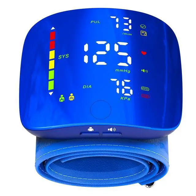 Main image of Wrist Blood Pressure Monitor, Rechargeable Blood Pressure Cuff with Large LED Screen - 2 * 99 Sets of Memory, One-Button Turn On/Off Voice & Switch User