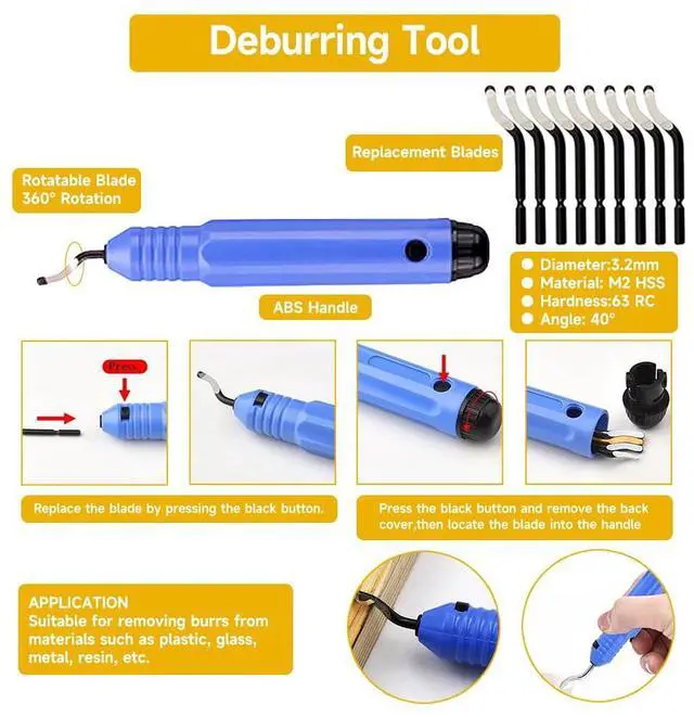 Alt view image 3 of 6 - 42PCS 3D Printer Tools Kit, 3D Printer Accessories with Deburring Tool, Diamond Files, Pliers, Carving Knife Set and Scraper for 3D Print Removal, Smoothing, Finishing, Model Building