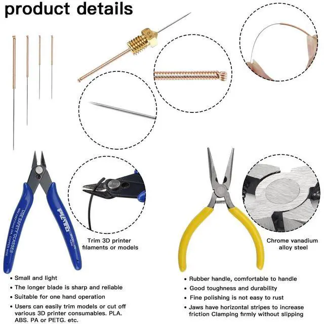 Alt view image 5 of 7 - 39Pcs 3D Printer Tools Kit Includes Resin Removal Cleaning Deburring Tool Sanding and Hotend Disassembly Multi-Purpose Tool, 3D Printer Accessories Kit for Trimming and Finishing BCZAMD