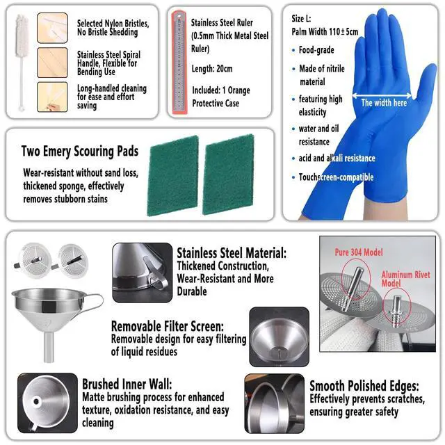 Alt view image 3 of 7 - 52 Pcs Resin 3D Printing Tool Kit with 304 Stainless Steel Resin Filter FunnelSilicone Pad, ScraperTweezers & Cleaning Tools | Accessories for Model Removal, Resin Recycling & Post-Processing