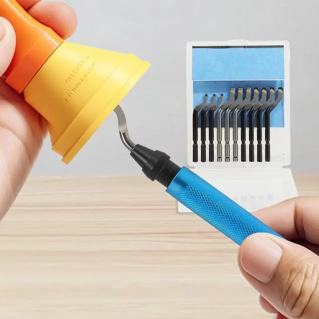 Alt view image 2 of 7 - 18Pcs 3D Printer Deburring Tool Kit - 10 Interchangeable Blades, 6 Needle Files & Micro Wire Cutter for 3D Printing, Resin, Plastic Models & DIY Crafts