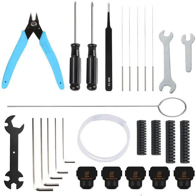Main image of 3D Printer Tool Kit for Bambu Lab A1/A1 Mini, Maintenance Common Tool Kit with Clog Poke, Silicone Sock, PTFE Tube, Allen Wrench, Screwdriver, 3D Printing Accessory for 3D Print Removing, Cleaning