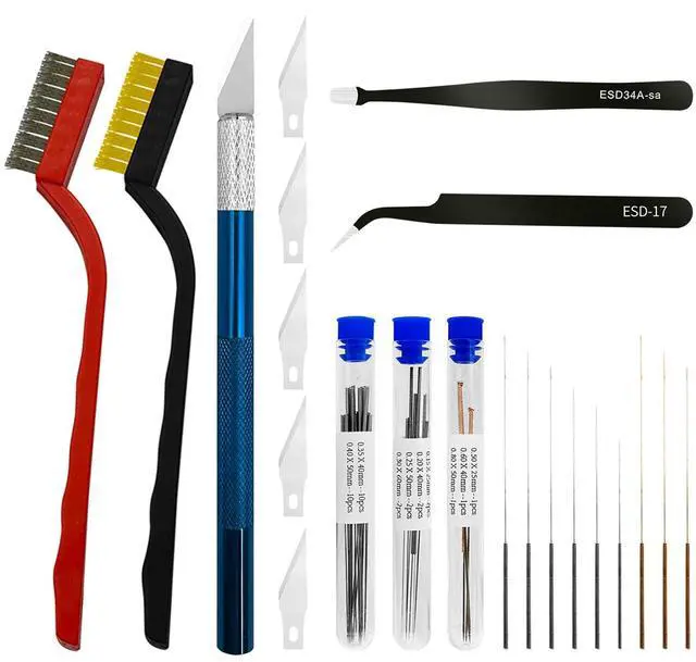 Main image of 42Pcs 3D Printer Nozzle Cleaning Tool Kit, 0.15/0.20/0.25/0.30/0.35/0.4/0.5/0.6/0.8 mm Nozzle Cleaner Needles,3D Printer Extruder Hotend Cleaning Brush with Tool Bag, for Bambu Lab, Ender3/Kobra