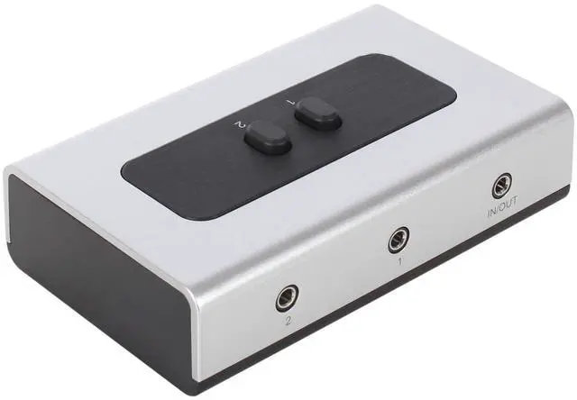 Main image of 2 Port 3.5mm Stereo Manual Switch Box AUX Audio Speaker selector(Wall Mount Hole Built-in, Wall or Table Available)
