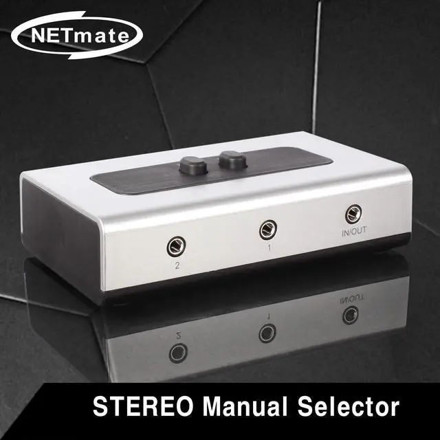 Alt view image 2 of 6 - 2 Port 3.5mm Stereo Manual Switch Box AUX Audio Speaker selector(Wall Mount Hole Built-in, Wall or Table Available)