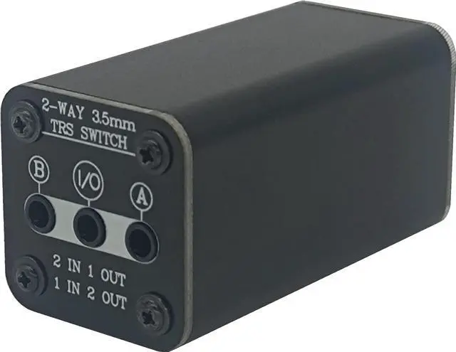 Alt view image 2 of 7 - 2 port Stereo 3.5mm Audio switcher selector box Passive 1/8 TRS A/B Switch with Ground Switching MD21