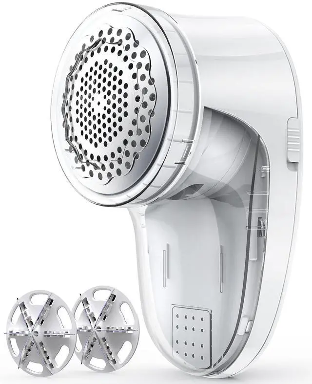 Main image of Fabric Shaver Lint Remover, Sweater Shaver with Replaceable Stainless Steel 6-Leaf Blades, Fabric Defuzzer for Clothes Fuzz, Lint Balls - Battery Operated