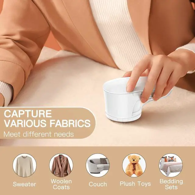 Alt view image 2 of 7 - Fabric Shaver Lint Remover, Sweater Shaver with Replaceable Stainless Steel 6-Leaf Blades, Fabric Defuzzer for Clothes Fuzz, Lint Balls - Battery Operated