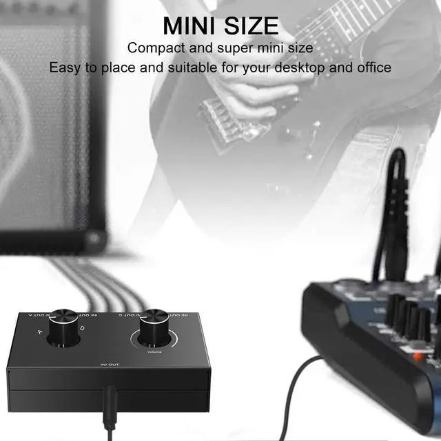 Alt view image 6 of 7 - 4 Port Audio Switch, 3.5mm Stereo AUX Selector, 4 Input 1 Output / 1 Input 4 Output Splitter, Switcher Box With 4 Channel Switch Knob, No External Power Required