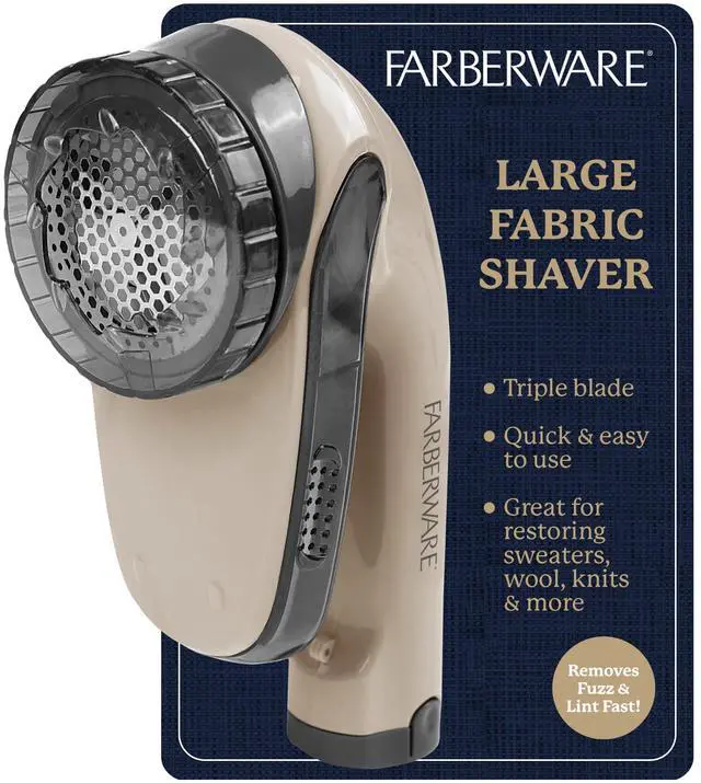 Main image of Farberware Large Lint Remover Fabric Shaver Battery Operated Lint Shaver with Triple Blades for Clothes, Sweater Shaver to Remove Fuzz, Lint Balls, Pilling for Clothing, Couch, Furniture