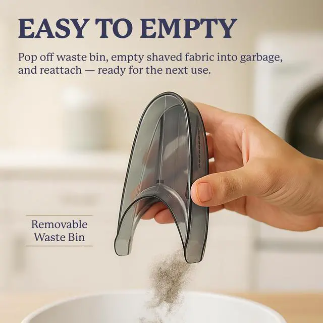 Alt view image 4 of 6 - Farberware Large Lint Remover Fabric Shaver Battery Operated Lint Shaver with Triple Blades for Clothes, Sweater Shaver to Remove Fuzz, Lint Balls, Pilling for Clothing, Couch, Furniture