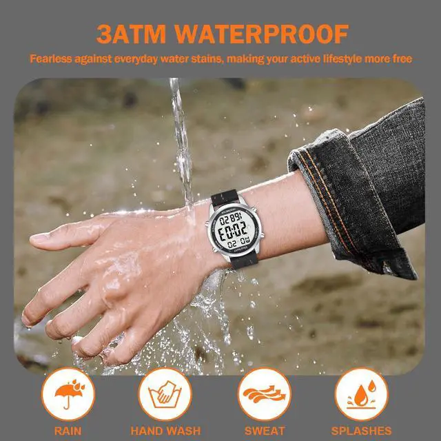 Alt view image 5 of 7 - Pedometer Watch for Walking for Senior No App Required with Steps Calories Counter and LCD Large Numbers