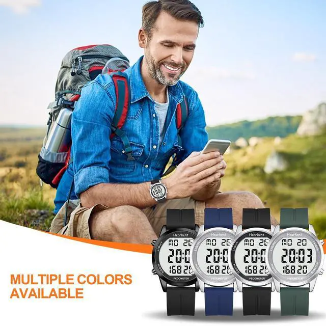 Alt view image 7 of 7 - Pedometer Watch for Walking for Senior No App Required with Steps Calories Counter and LCD Large Numbers