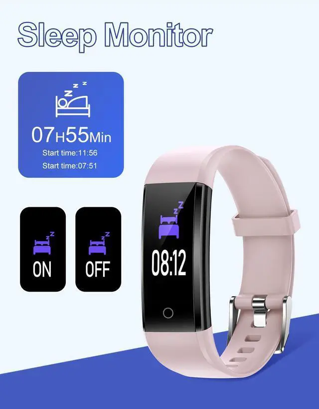 Alt view image 3 of 7 - Fitness Tracker Non Bluetooth Fitness Watch No App No Phone Required Waterproof Pedometer Watch with Steps Calories Counter Sleep Tracker for Men Women Parents (Pink)