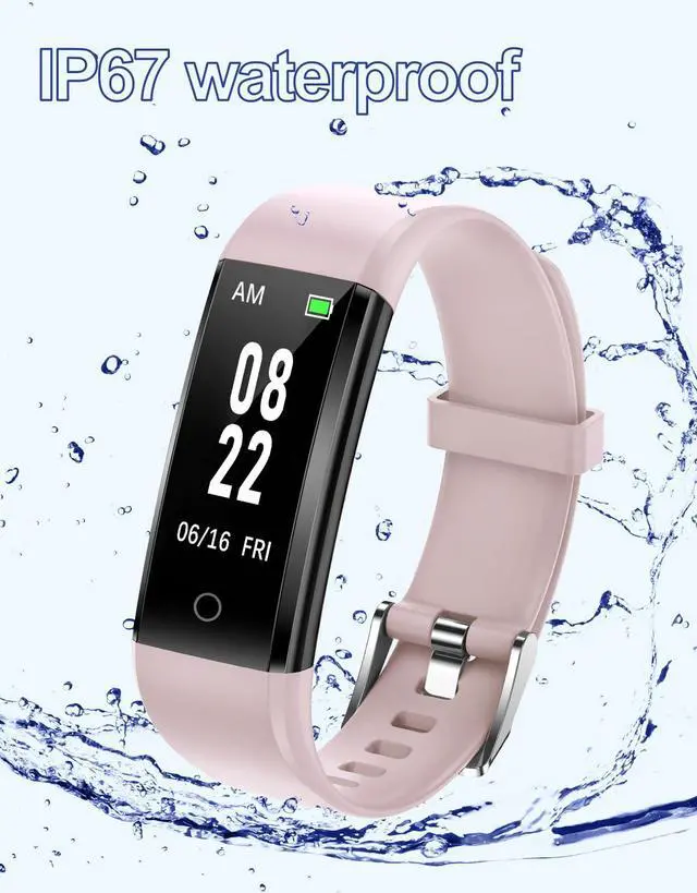 Alt view image 7 of 7 - Fitness Tracker Non Bluetooth Fitness Watch No App No Phone Required Waterproof Pedometer Watch with Steps Calories Counter Sleep Tracker for Men Women Parents (Pink)